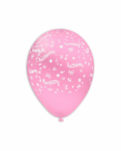 Palloncini Battesimo rosa 12"- 30 cm in lattice