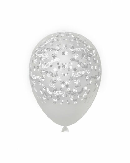 Palloncini Battesimo trasparente 12"- 30 cm in lattice
