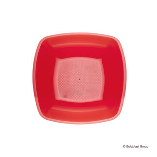Piatti fondi in plastica quadrati rossi 18 cm