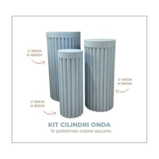 Kit Colonna in polistirolo ⌀4oH80  ⌀5oH90  ⌀5oH100 Celeste