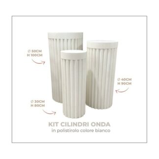 Kit Colonna in polistirolo ⌀4oH80  ⌀5oH90  ⌀5oH100 Panna