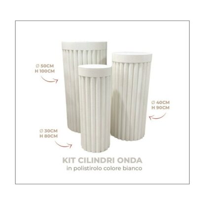 Kit Colonna in polistirolo ⌀4oH80  ⌀5oH90  ⌀5oH100 Panna
