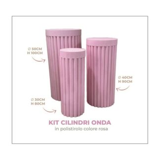 Kit Colonna in polistirolo ⌀4oH80  ⌀5oH90  ⌀5oH100 Rosa