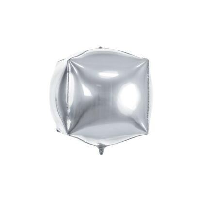 Palloncino In Mylar Cubo Argento 14 inch