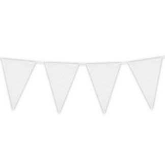Festone Bandierine In Plastica 10 mt Bianco