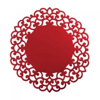Sottopiatti rosso metal laser cut 33 cm