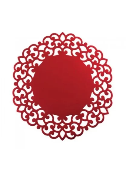 Sottopiatti rosso metal laser cut 33 cm