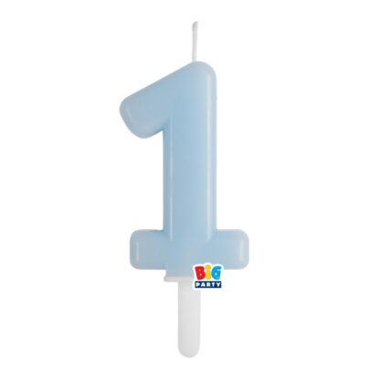 Candelina cera Tiny Plump celeste baby numero 1
