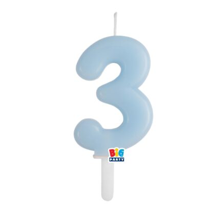 Candelina cera Tiny Plump celeste baby numero 3