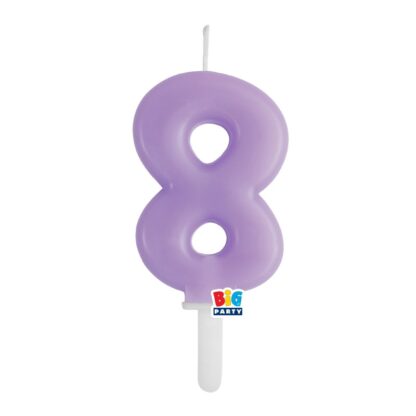 Candelina cera Tiny Plump lilla numero 8