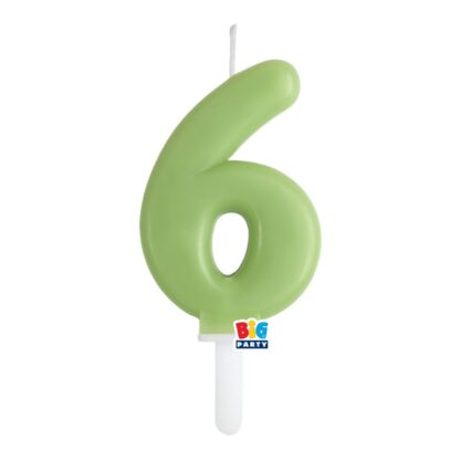 Candelina cera Tiny Plump verde oliva numero 6