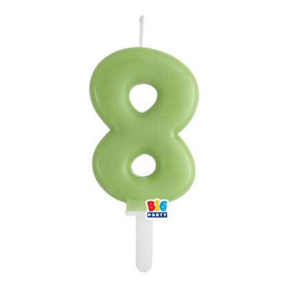 Candelina cera Tiny Plump verde oliva numero 8
