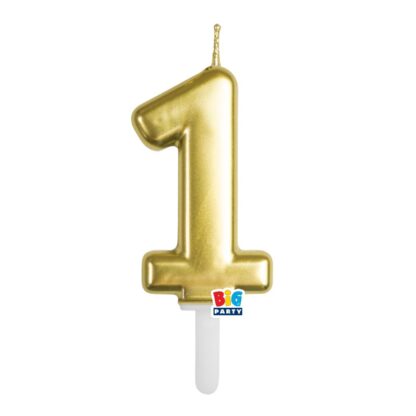 Candelina cera Tiny Plump oro metal numero 1