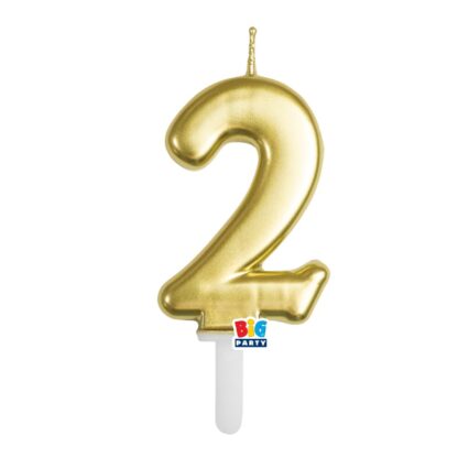 Candelina cera Tiny Plump oro metal numero 2