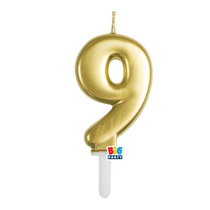 Candelina cera Tiny Plump oro metal numero 9