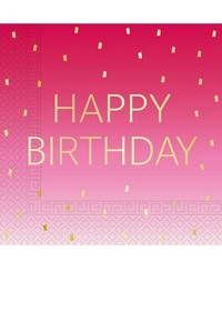 Golden Happy Birthday Pink