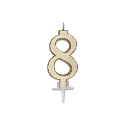 Candelina Italic metal oro numero 8
