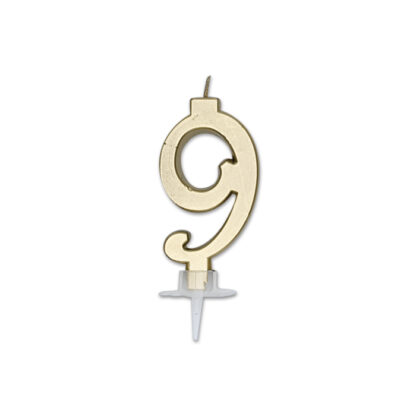 Candelina Italic metal oro numero 9