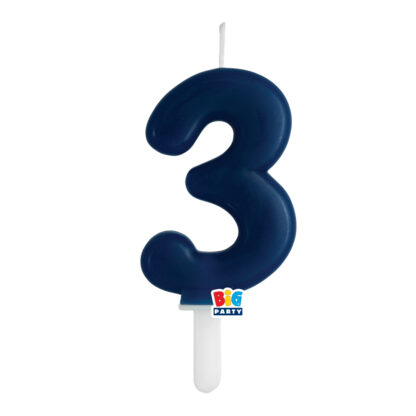 Candelina cera Tiny Plump blu navy numero 3