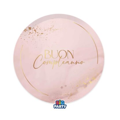 Piatti 18 cm Buon Compleanno Blush Rose