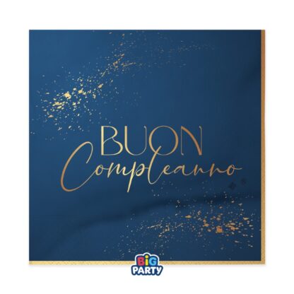Tovaglioli Buon Compleanno Blu Navy