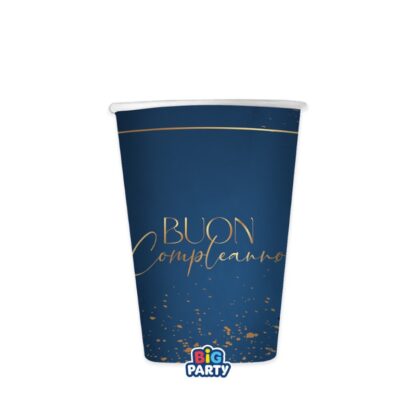 Bicchieri Buon Compleanno Blu Navy