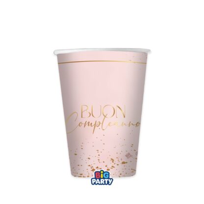 Bicchieri Buon Compleanno Blush Rose