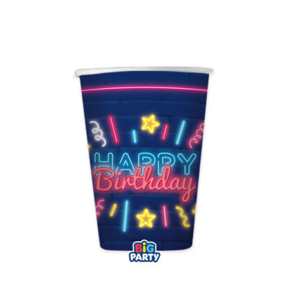 Bicchieri Happy Birthday Neon