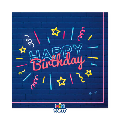 Tovaglioli Happy Birthday Neon