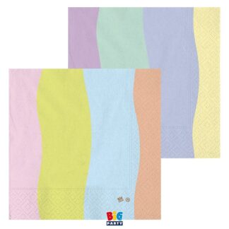 Tovaglioli wavy soft rainbow 33x33 cm