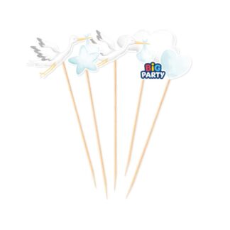 5 Mini Cake topper welcome baby light blue