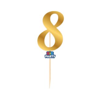 Mini Cake topper numero 8 oro metal