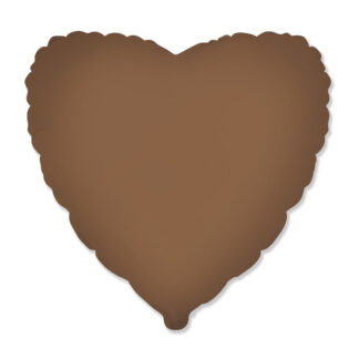 Palloncino In Mylar Cuore 18" choco brown satinato
