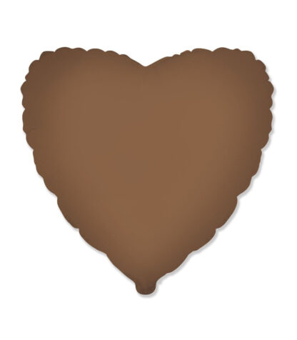 Palloncino In Mylar Cuore 18" choco brown satinato