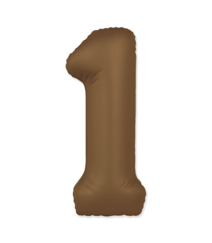 Palloncino Mylar Numero 1 Mate Choco Brown 86cm