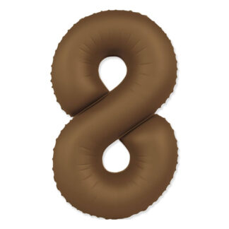 Palloncino Mylar Numero 8 Mate Choco Brown 86cm