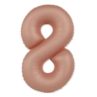 Palloncino Mylar Numero 8 Mate Rosa Vintage 86cm