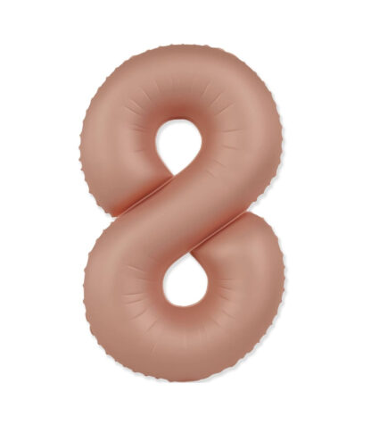 Palloncino Mylar Numero 8 Mate Rosa Vintage 86cm