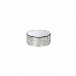 Alzatina a Specchio tonda con bordo strass 15x15 cm H 6 cm