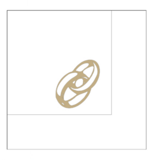 Tovaglioli bianchi 25x25 cm fedi oro