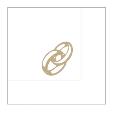Tovaglioli bianchi 25x25 cm fedi oro