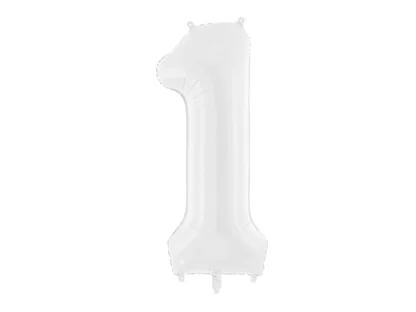 Palloncino Mylar Numero 1 Bianco  86cm