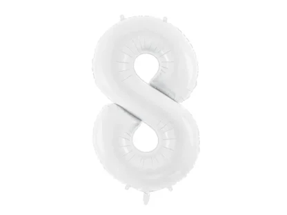 Palloncino Mylar Numero 8 Bianco  86cm