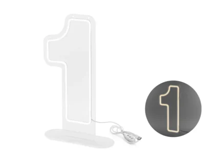 Numero 1 led 50 cm luce bianca