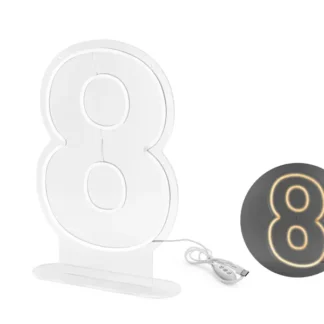 Numero 8 led 50 cm luce bianca