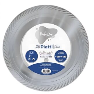 Piatti piani 22 cm Party Line Argento