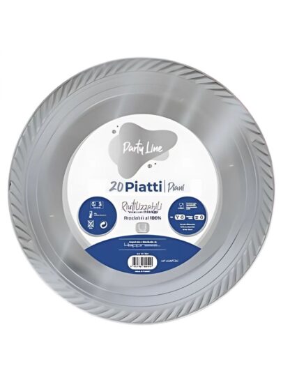 Piatti piani 22 cm Party Line Argento