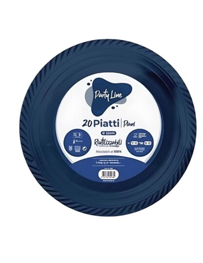 Piatti piani 22 cm Party Line Blu