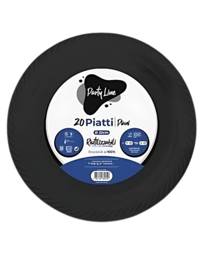 Piatti piani 22 cm Party Line Nero