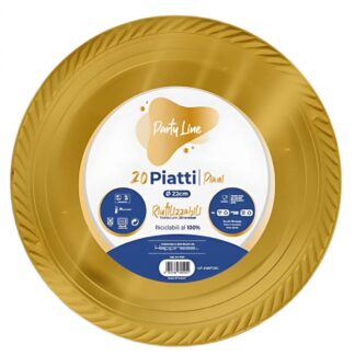 Piatti piani 22 cm Party Line oro